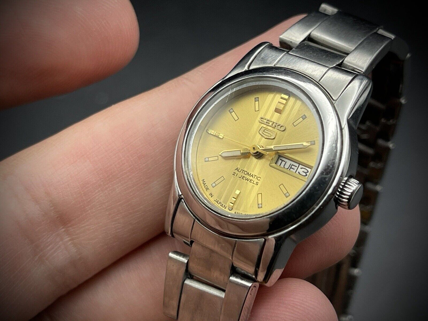 Vintage Seiko 5 Automatic 27mm 4206-0860 Ladies Watch, Japan made - Grab A Watch Co