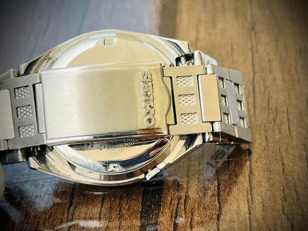 Vintage Seiko 5 Automatic Blue Dial Black Stone Case 7009-5240, Japan 37mm - Grab A Watch Co