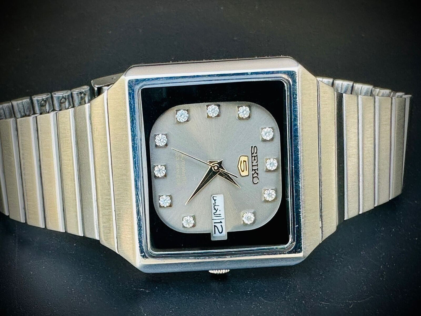 Vintage Seiko 5 Automatic Diamond Dial, 6349-5030, 36mm, Mens Watch, Japan Made - Grab A Watch Co