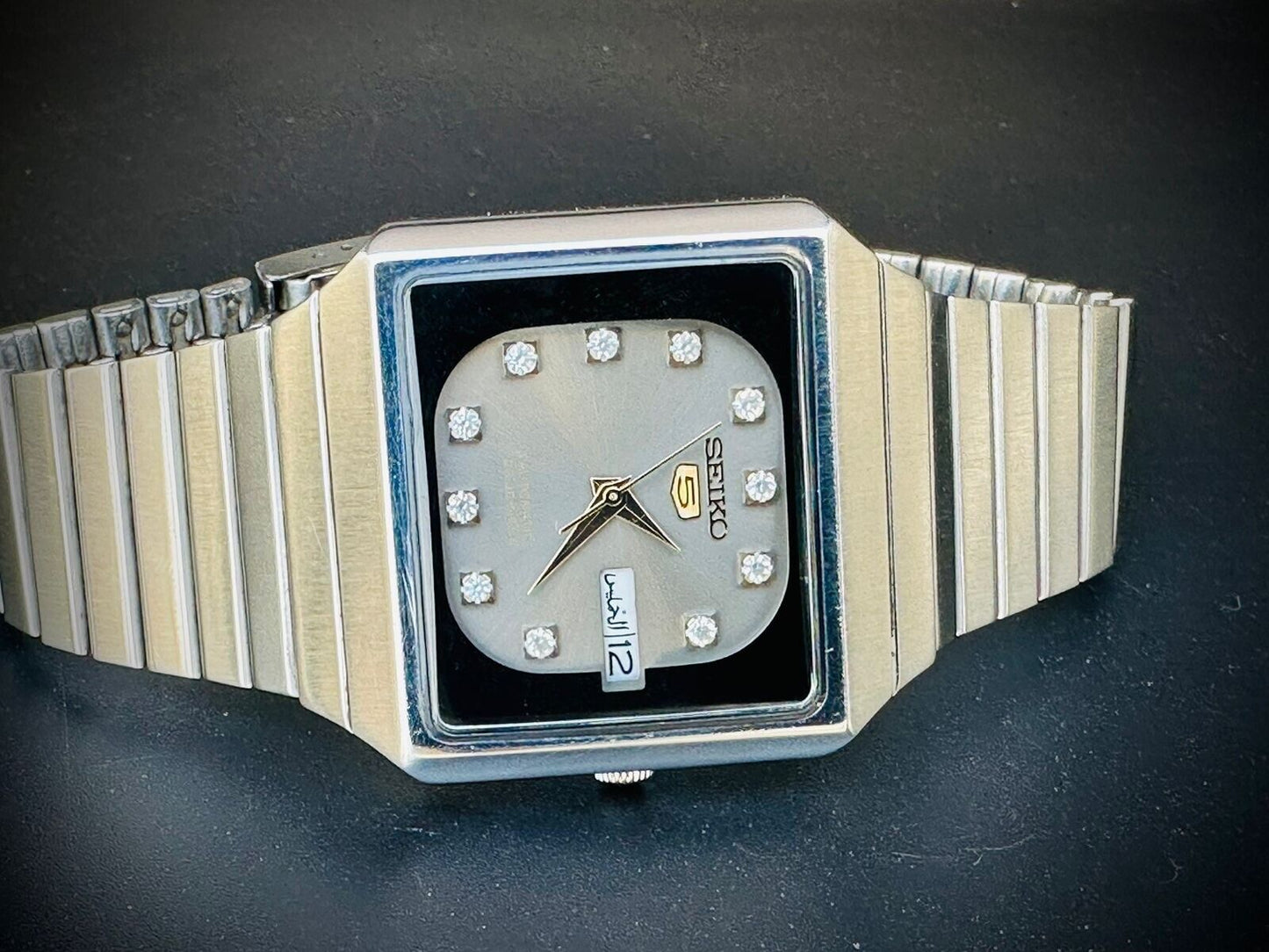 Vintage Seiko 5 Automatic Diamond Dial, 6349-5030, 36mm, Mens Watch, Japan Made - Grab A Watch Co