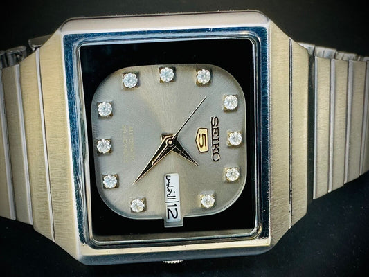 Vintage Seiko 5 Automatic Diamond Dial, 6349-5030, 36mm, Mens Watch, Japan Made - Grab A Watch Co
