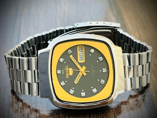 Vintage Seiko 5 Automatic Diamond Dial, 7009-5140, 38mm, Mens Watch, Japan Made - Grab A Watch Co