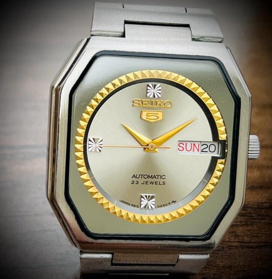 Vintage Seiko 5 Automatic Grey Dial 4219-5190 Japan Made 31mm - Grab A Watch Co