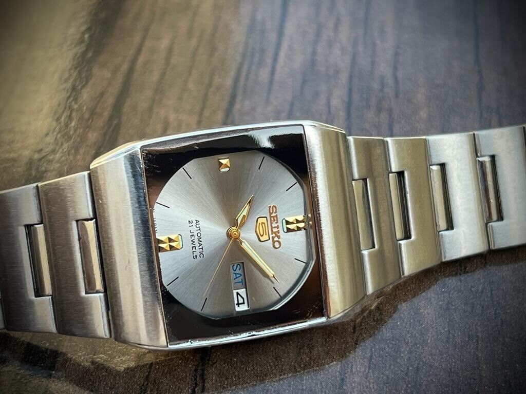 Vintage Seiko 5 Automatic Grey Dial 4227-00B0 Mens Watch 30mm - Grab A Watch Co