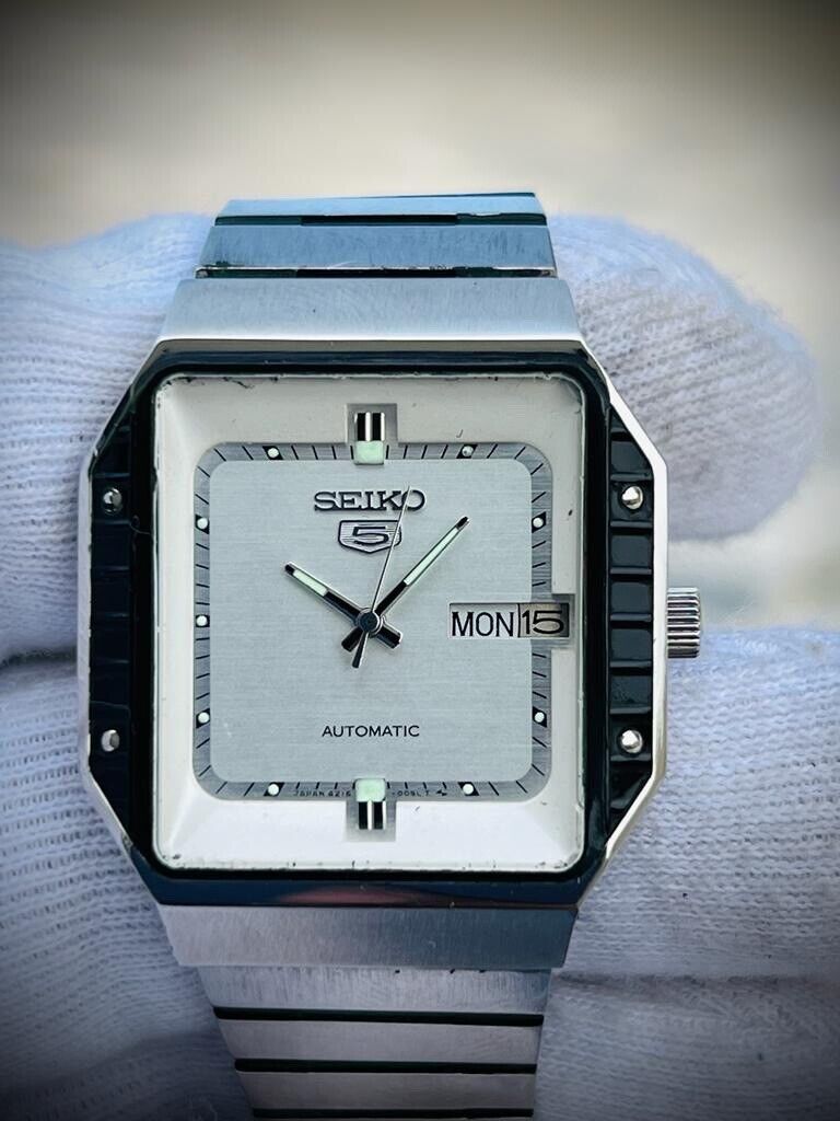 Vintage Seiko 5 Automatic Silver Dial 4216-5020, Japan 32mm - Grab A Watch Co