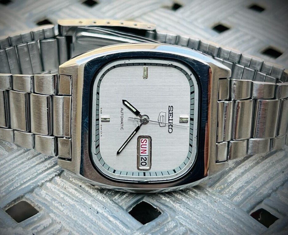 Vintage Seiko 5 Automatic Silver Dial Ref:6309-5124, Japan 38mm - Grab A Watch Co