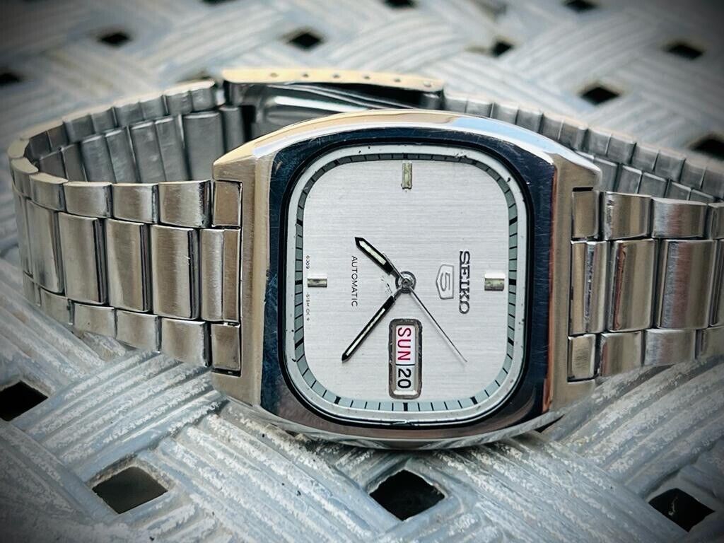 Vintage Seiko 5 Automatic Silver Dial Ref:6309-5124, Japan 38mm - Grab A Watch Co