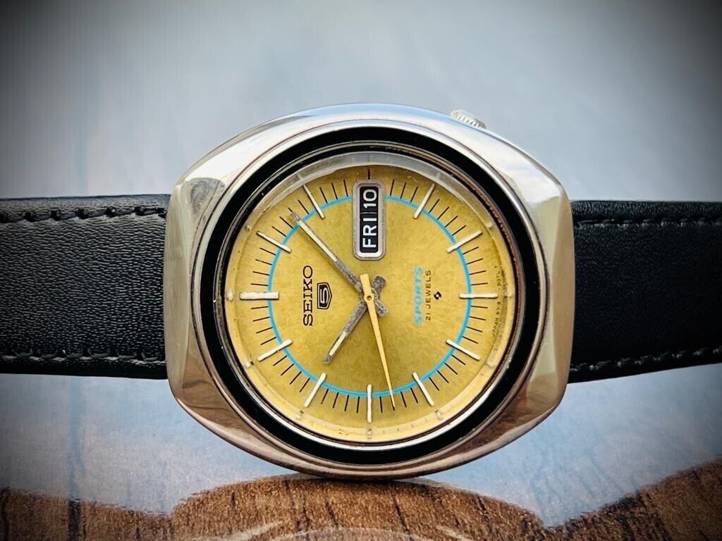 Vintage Seiko 5 Sports 21 Jewels Gents Watch 40mm Made In Japan 6319-8070 - Grab A Watch Co