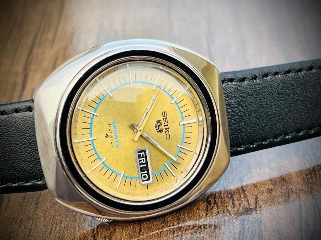 Vintage Seiko 5 Sports 21 Jewels Gents Watch 40mm Made In Japan 6319-8070 - Grab A Watch Co