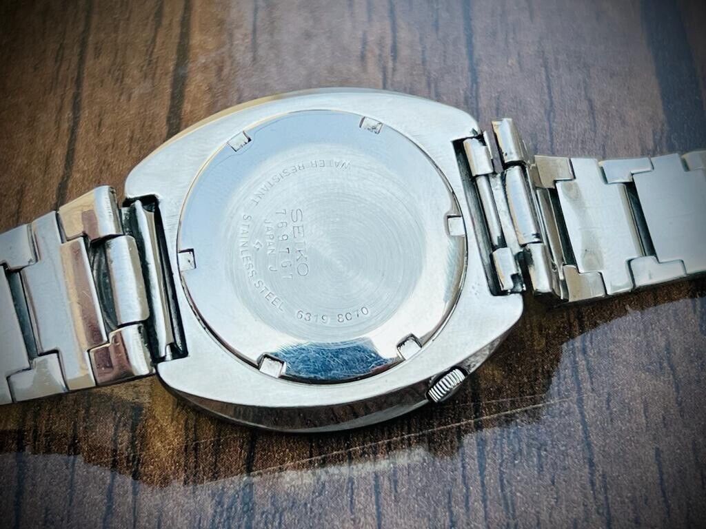 Vintage Seiko 5 Sports Blue dial 21 Jewels 42mm Made In Japan 6319-8070 - Grab A Watch Co