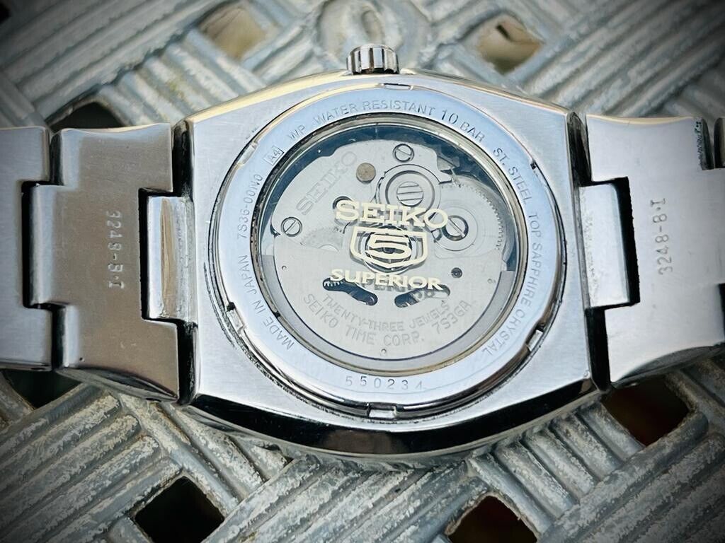 Vintage Seiko 5 Superior Gold Dial Automatic 23 Jewels Gents Watch, 7s36-00N0 - Grab A Watch Co