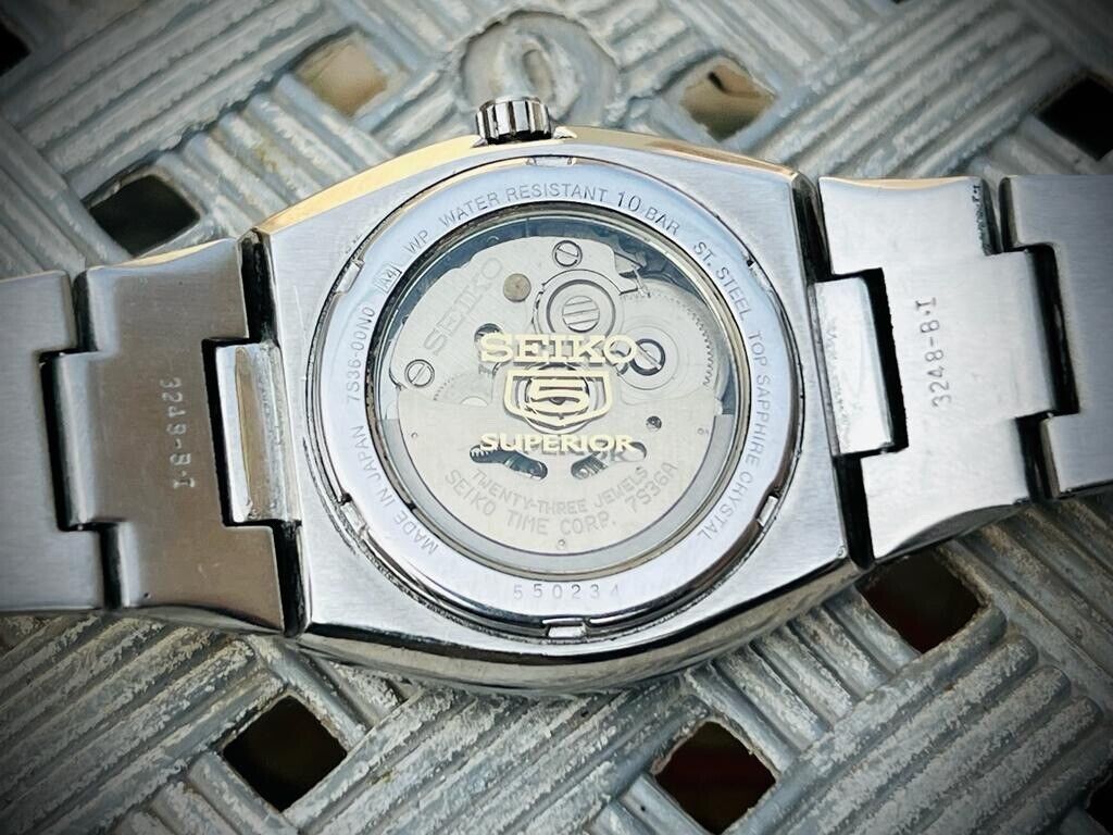 Vintage Seiko 5 Superior Gold Dial Automatic 23 Jewels Gents Watch, 7s36-00N0 - Grab A Watch Co