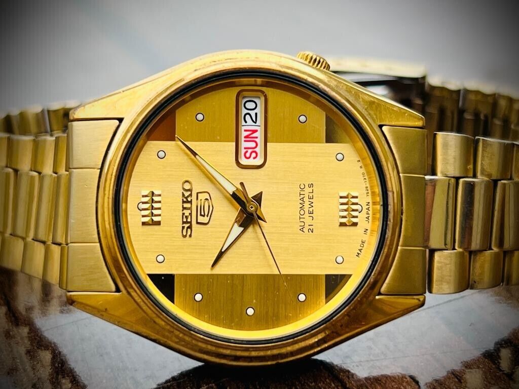 Vintage Seiko Automatic All Gold 7s26-6000 Men’s Watch 35mm, Japan Made - Grab A Watch Co