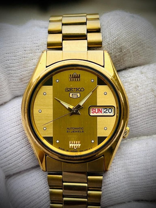 Vintage Seiko Automatic All Gold 7s26-6000 Men’s Watch 35mm, Japan Made - Grab A Watch Co