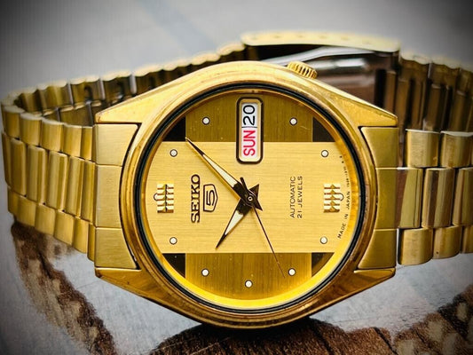 Vintage Seiko Automatic All Gold 7s26-6000 Men’s Watch 35mm, Japan Made - Grab A Watch Co