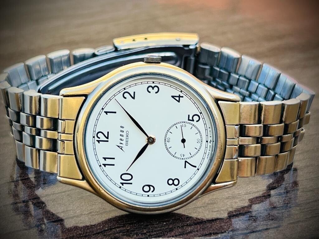 Vintage Seiko Avenue Sub Second Quartz 31mm Mens Watch, 2628-6140, Gold Plated - Grab A Watch Co