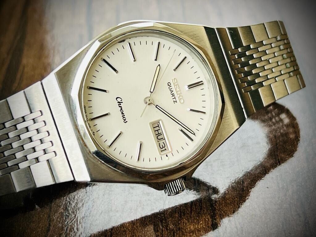 Vintage Seiko Chronos Quartz Mens Watch 7433-7040 Japan Made 35mm, Perfect - Grab A Watch Co