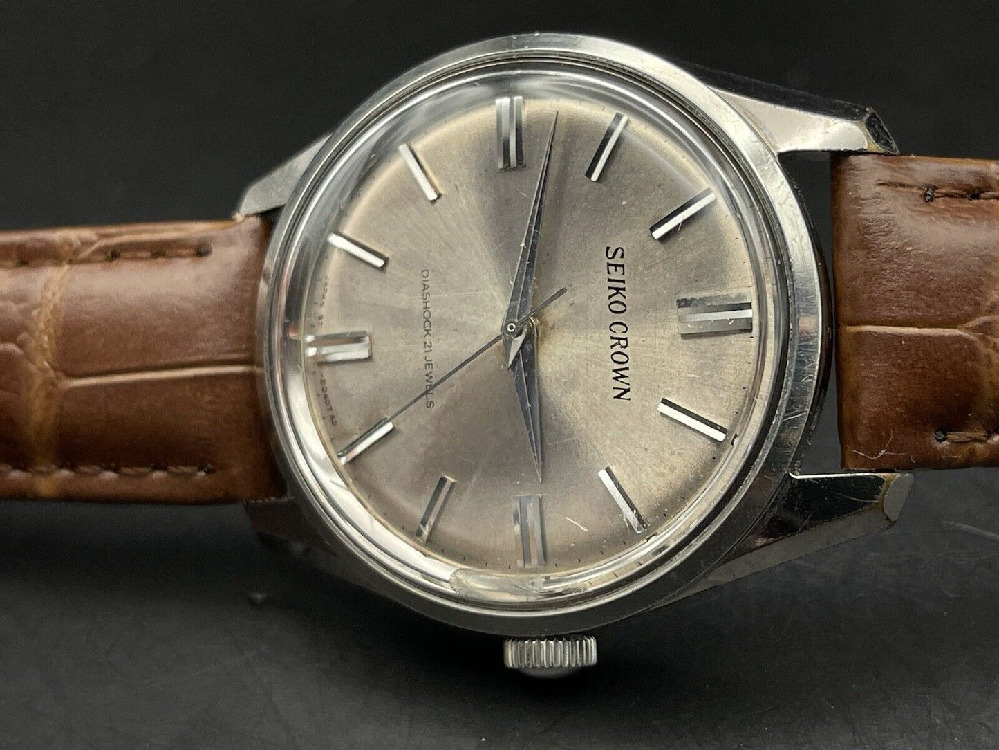 Vintage Seiko Crown 57-8010 21J Automatic Gents Watch, Japan Made - Grab A Watch Co