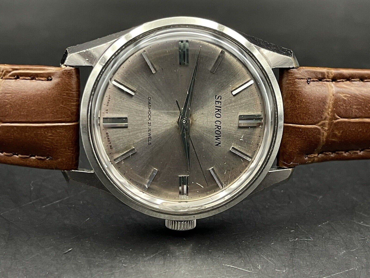 Vintage Seiko Crown 57-8010 21J Automatic Gents Watch, Japan Made - Grab A Watch Co