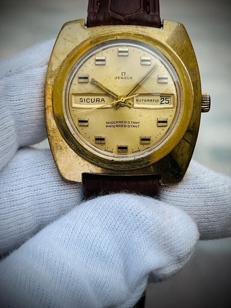 Vintage Sicura Ultra Rare Dial Automatic 38mm Mens Swiss Watch - Grab A Watch Co