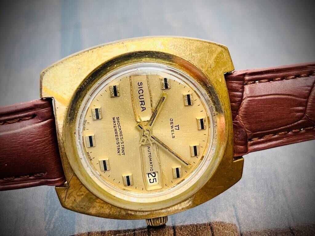 Vintage Sicura Ultra Rare Dial Automatic 38mm Mens Swiss Watch - Grab A Watch Co