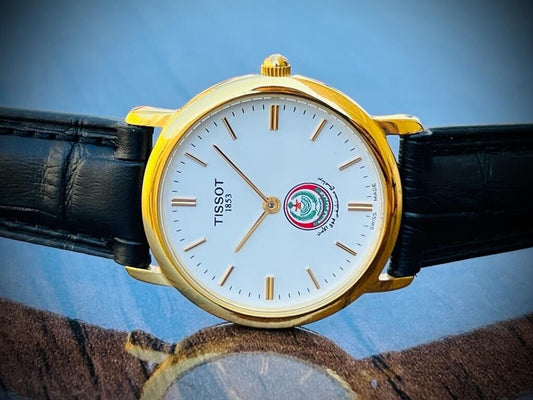 Vintage Tissot 30m Arabic Gifted Dial Quartz Slim Mens Watch, Perfect 32mm - Grab A Watch Co