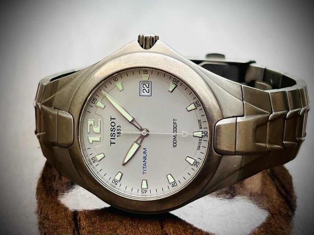 Vintage Tissot Titanium 100m Quartz Gents Watch T760, Perfect 41mm Swiss Made - Grab A Watch Co