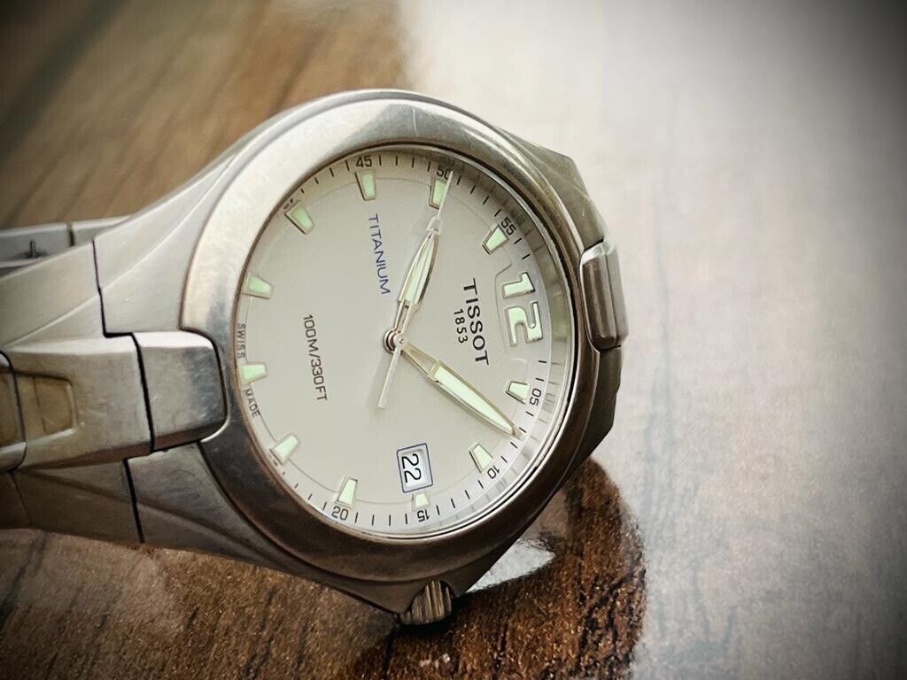 Vintage Tissot Titanium 100m Quartz Gents Watch T760, Perfect 41mm Swiss Made - Grab A Watch Co