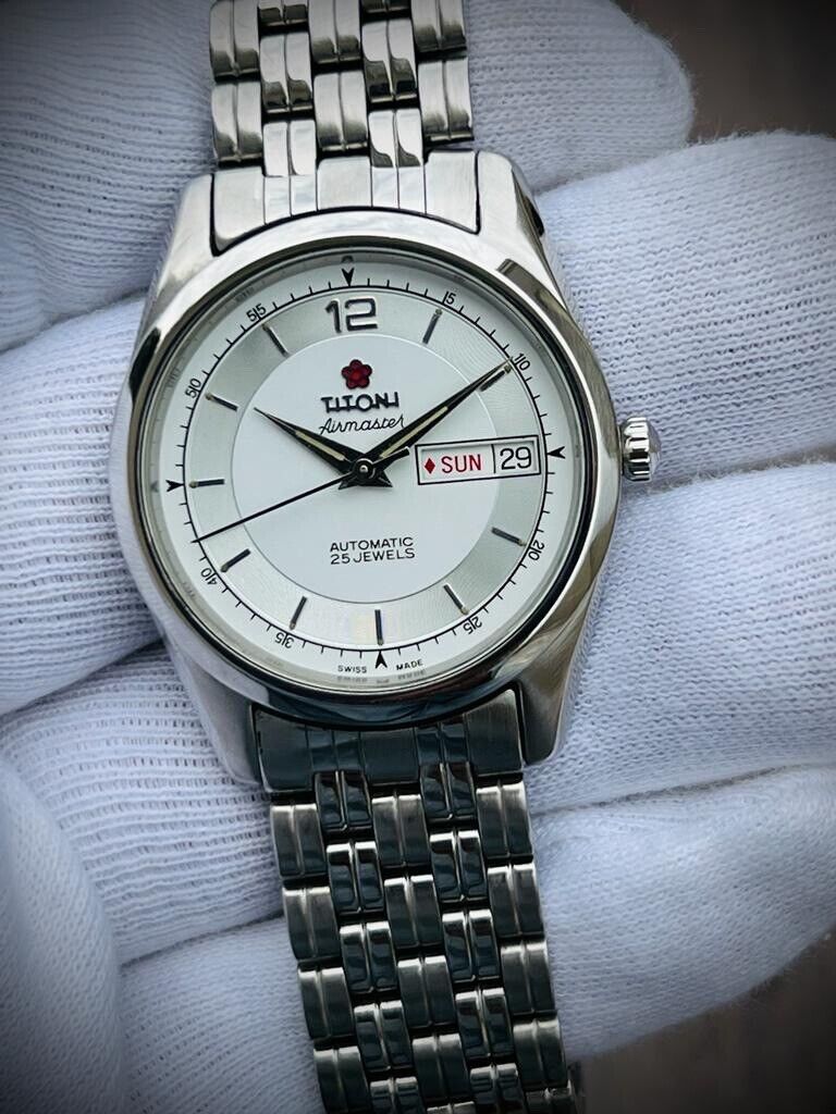 Vintage Titoni Airmaster 35mm 359 NOS Automatic Mens Watch, RARE & PERFECT - Grab A Watch Co