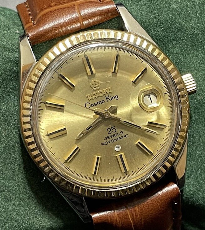 Vintage Titoni Cosmo King 25 Jewels Champagne Dial 36mm ETA 2783 Gents Watch - Grab A Watch Co