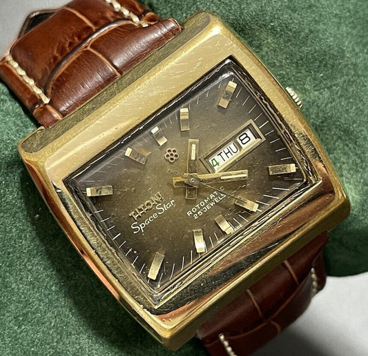 Vintage Titoni Space Star Unique Dial 37mm Rotomatic TV Shape Gents Watch, Swiss - Grab A Watch Co