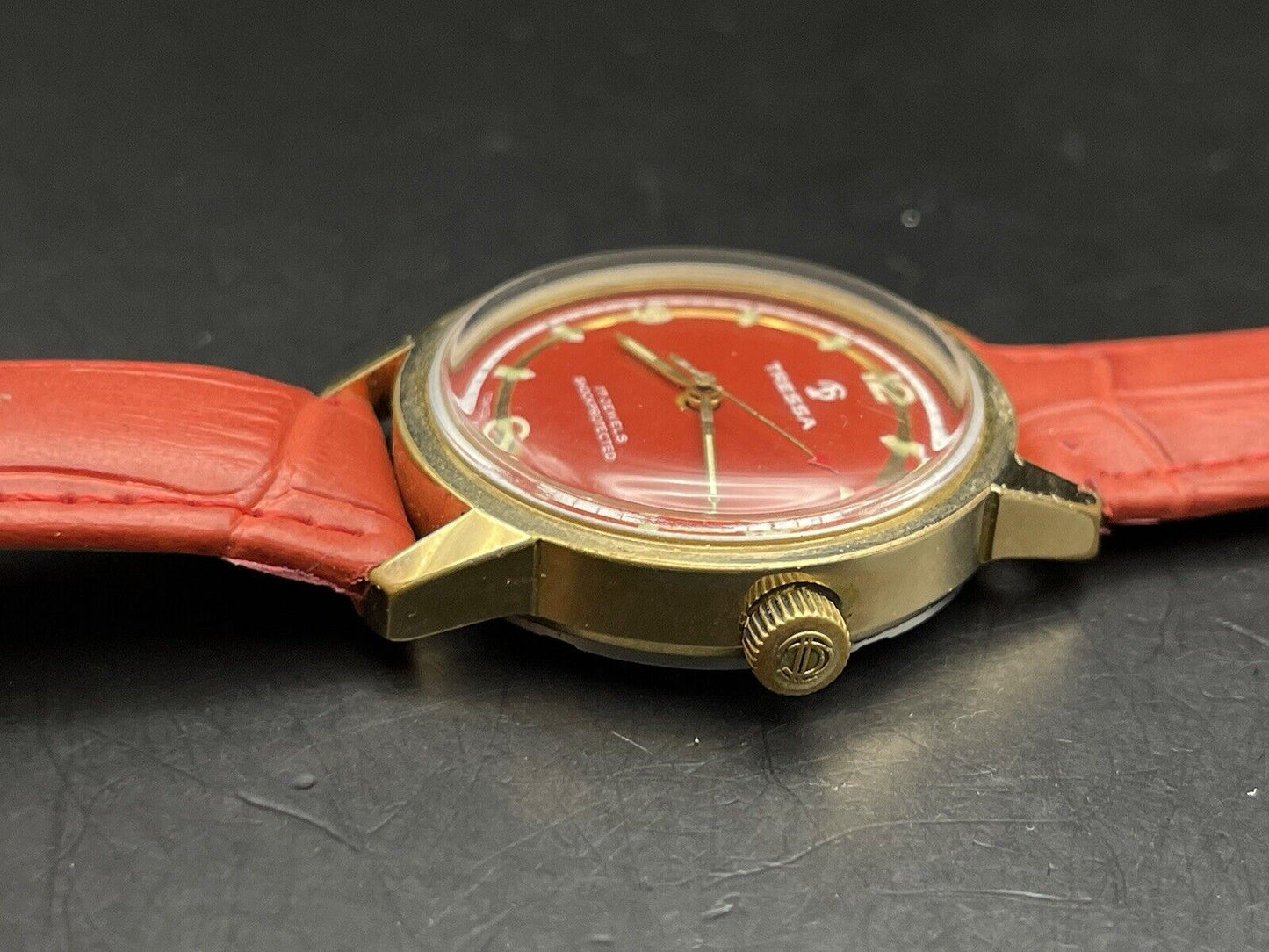 Vintage Tressa Red Manual Wind Mens Swiss Watch 35mm - Grab A Watch Co
