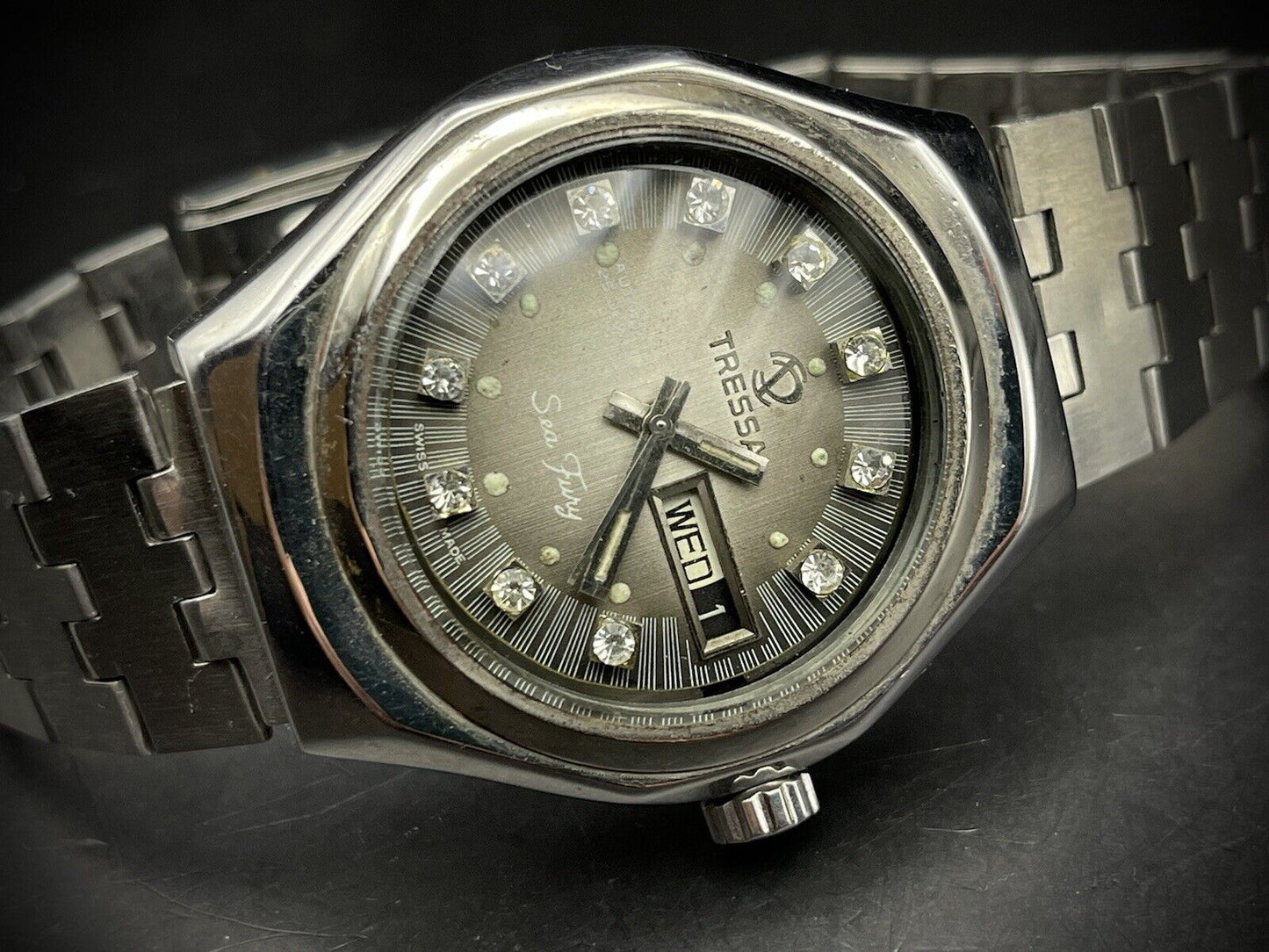 Vintage Tressa Sea Fury Diamond Dial 38mm Automatic Gents Watch, Swiss Made - Grab A Watch Co