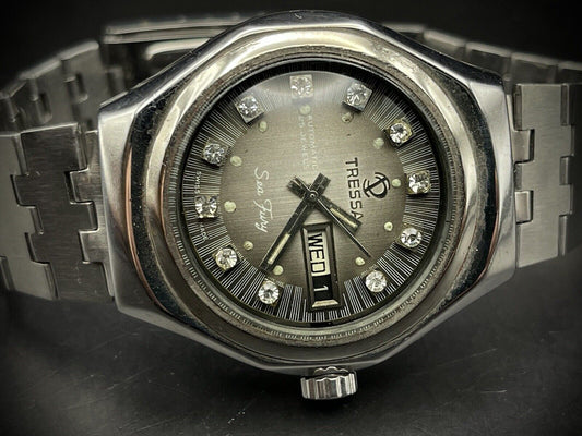 Vintage Tressa Sea Fury Diamond Dial 38mm Automatic Gents Watch, Swiss Made - Grab A Watch Co