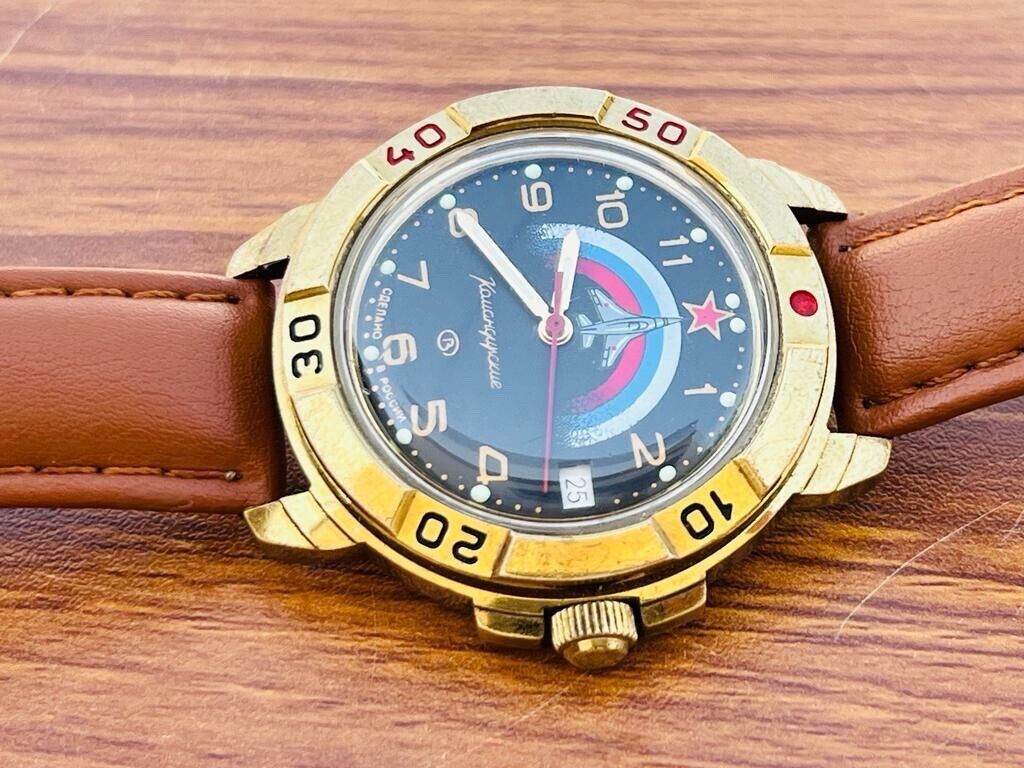 Vintage Vostok Komandirskie Air Force USSR Soviet Gents Watch Manual Wind 40mm - Grab A Watch Co