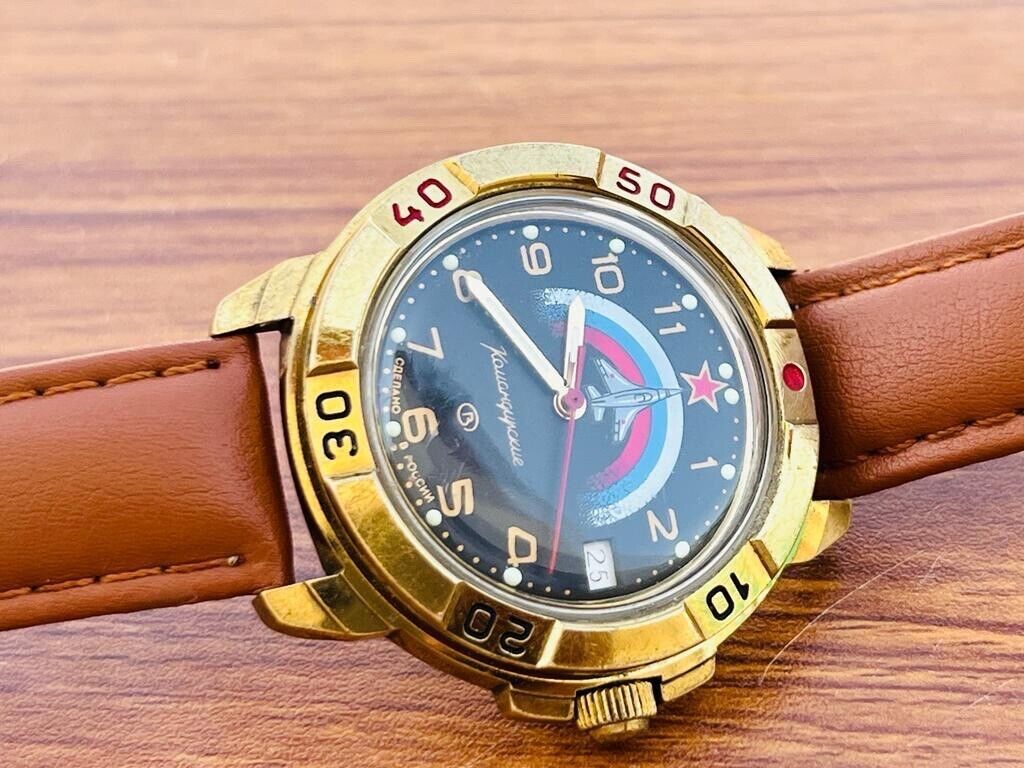 Vintage Vostok Komandirskie Air Force USSR Soviet Gents Watch Manual Wind 40mm - Grab A Watch Co