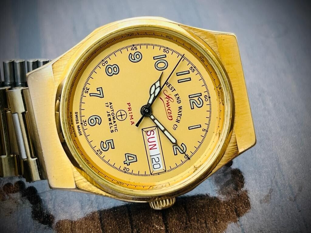 Vintage West End All Gold 35mm Automatic Gents Watch Swiss Made, Rare Model - Grab A Watch Co
