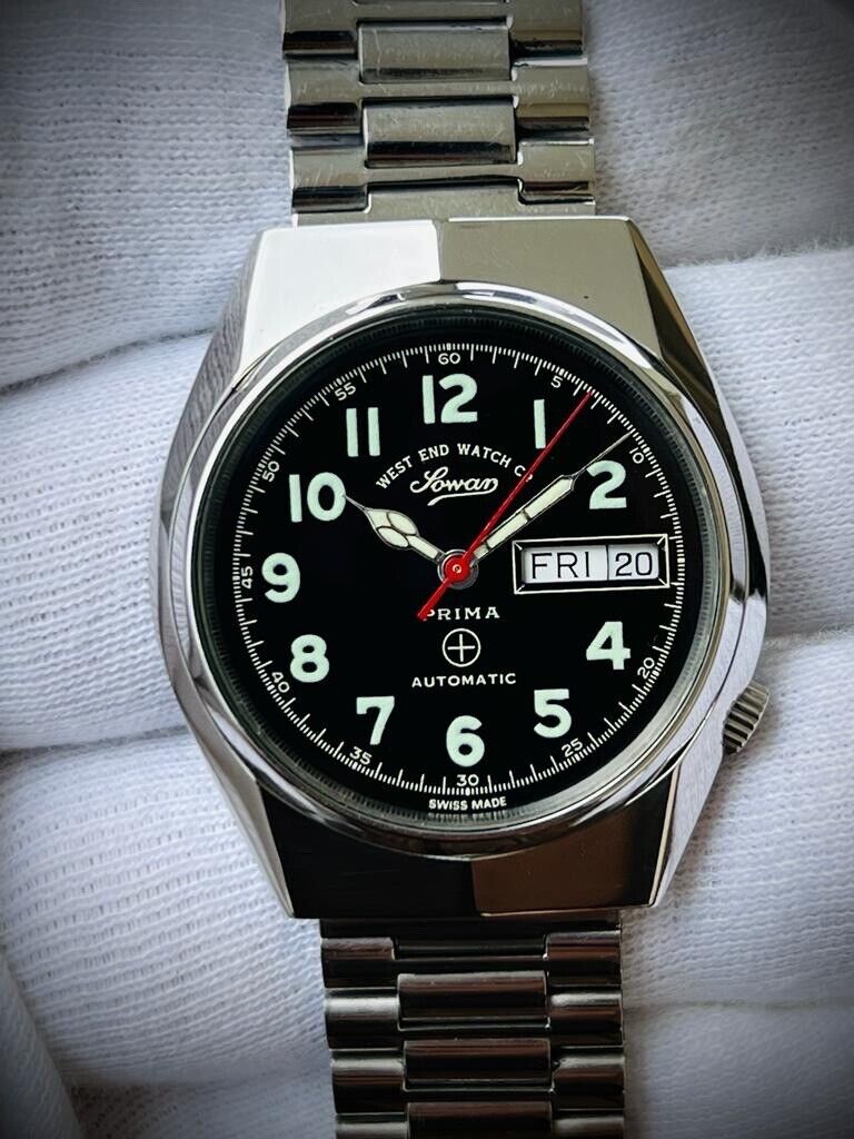 Vintage West End Black Dial 36mm Automatic Gents Watch Swiss Made, Perfect - Grab A Watch Co