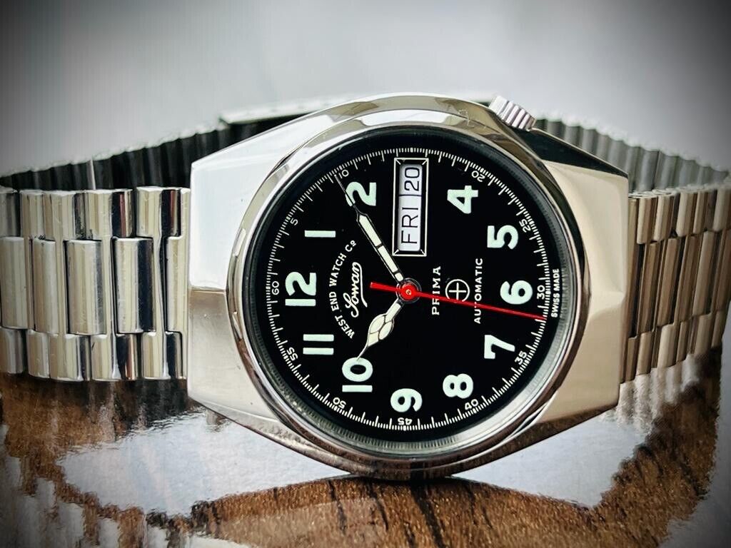 Vintage West End Black Dial 36mm Automatic Gents Watch Swiss Made, Perfect - Grab A Watch Co