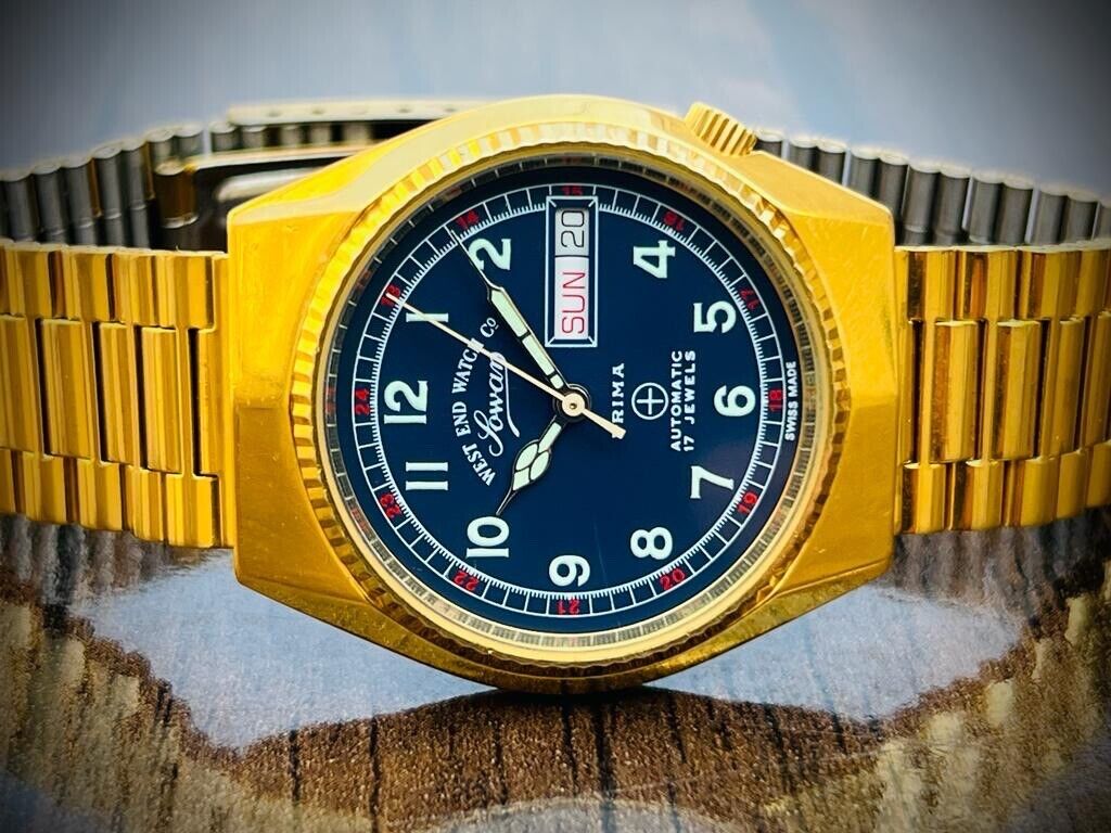 Vintage West End Black Dial 36mm Automatic Gents Watch Swiss Made, Rare Model - Grab A Watch Co