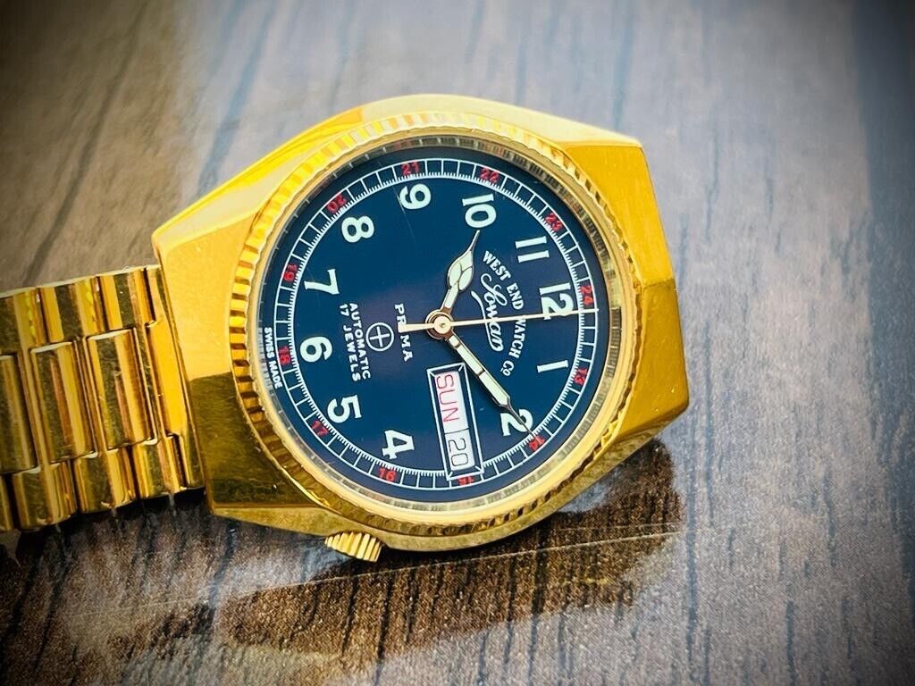 Vintage West End Black Dial 36mm Automatic Gents Watch Swiss Made, Rare Model - Grab A Watch Co