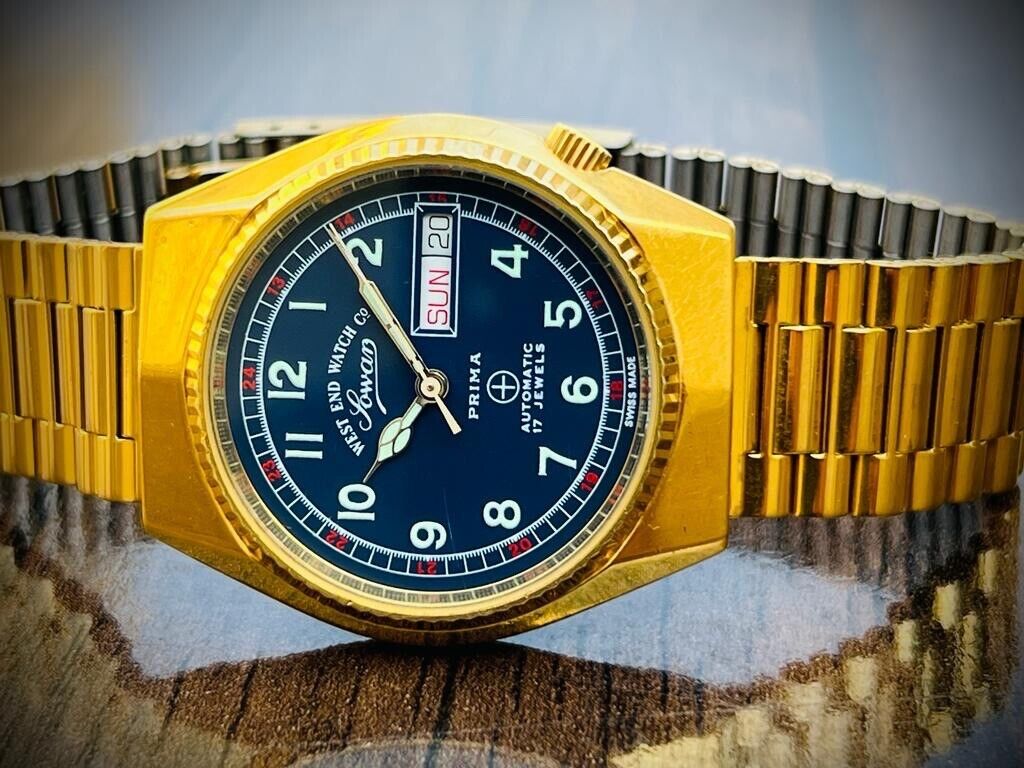 Vintage West End Black Dial 36mm Automatic Gents Watch Swiss Made, Rare Model - Grab A Watch Co