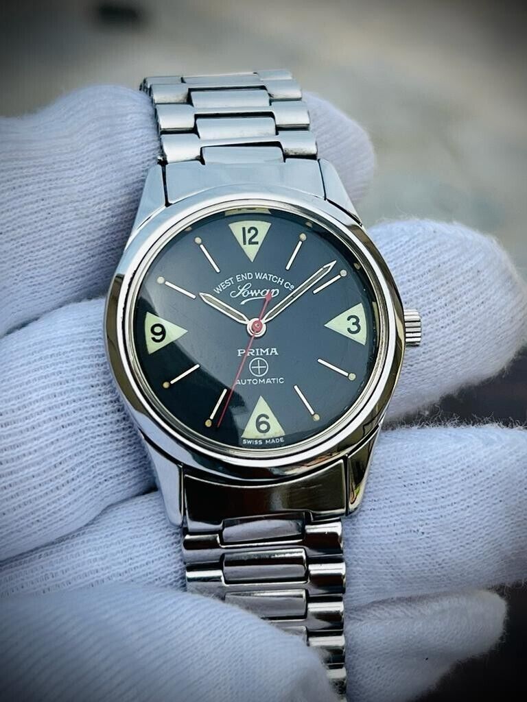 Vintage West End Black Dial 39mm Automatic Gents Watch Swiss Made, Perfect - Grab A Watch Co