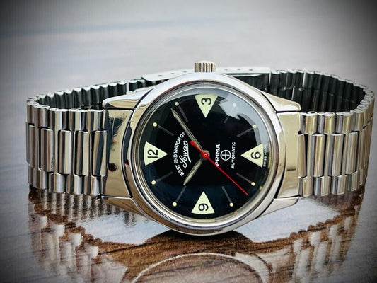 Vintage West End Black Dial 39mm Automatic Gents Watch Swiss Made, Perfect - Grab A Watch Co