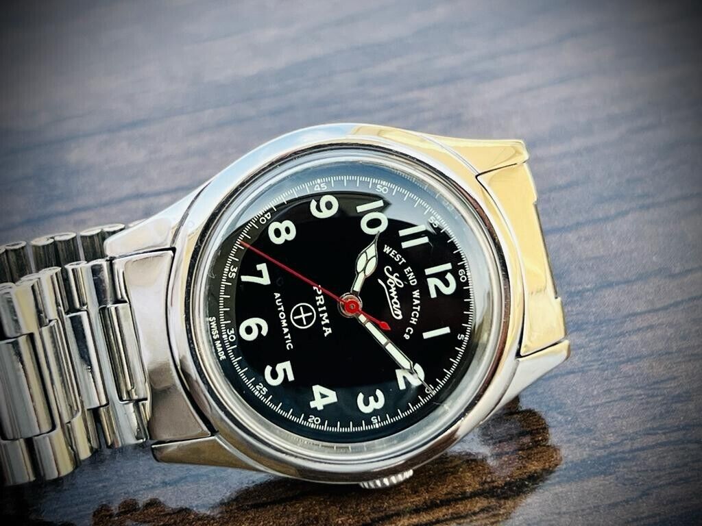 Vintage West End Black Dial 39mm Automatic Gents Watch Swiss Made, Perfect - Grab A Watch Co
