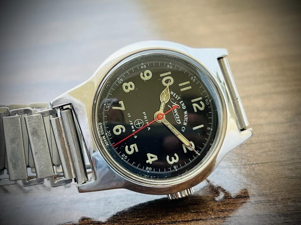Vintage West End Black Dial Manual Wind Gents Watch 32mm, Swiss Made - Grab A Watch Co