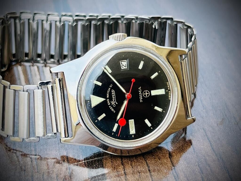 Vintage West End Black Dial Manual Wind Gents Watch 37mm, Swiss Made - Grab A Watch Co