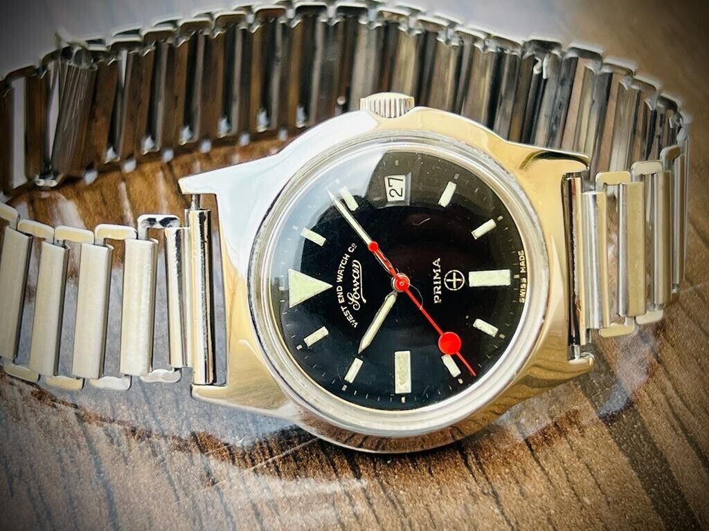 Vintage West End Black Dial Manual Wind Gents Watch 37mm, Swiss Made - Grab A Watch Co