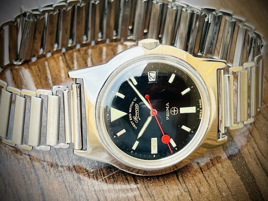 Vintage West End Black Dial Manual Wind Gents Watch 37mm, Swiss Made - Grab A Watch Co