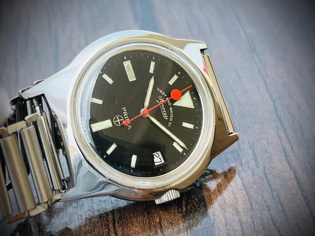 Vintage West End Black Dial Manual Wind Gents Watch 37mm, Swiss Made - Grab A Watch Co